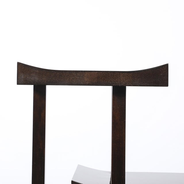 Art Deco Rectilinear Swooping Three Tier Walnut Offset Side Table W/ Plinth Base For Sale - Image 9 of 15