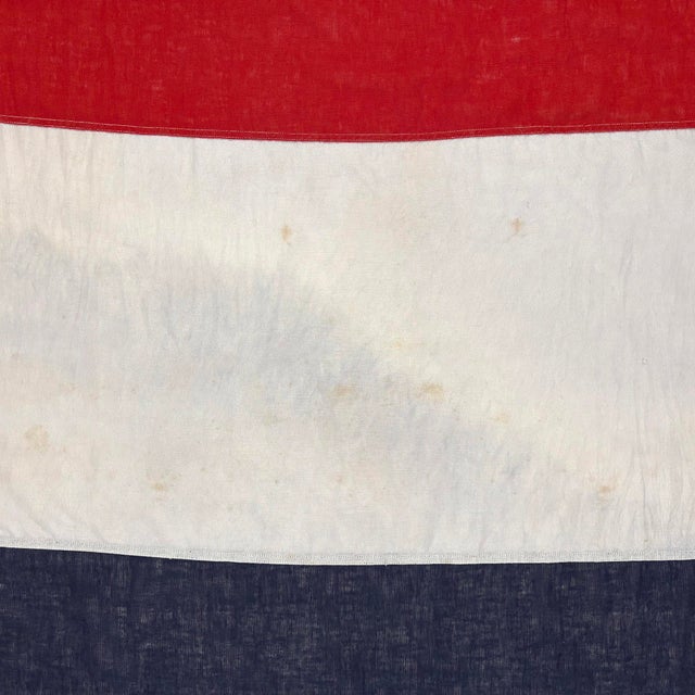 Rustic Large Vintage Cotton Nautical Signal Flag For Sale - Image 3 of 6