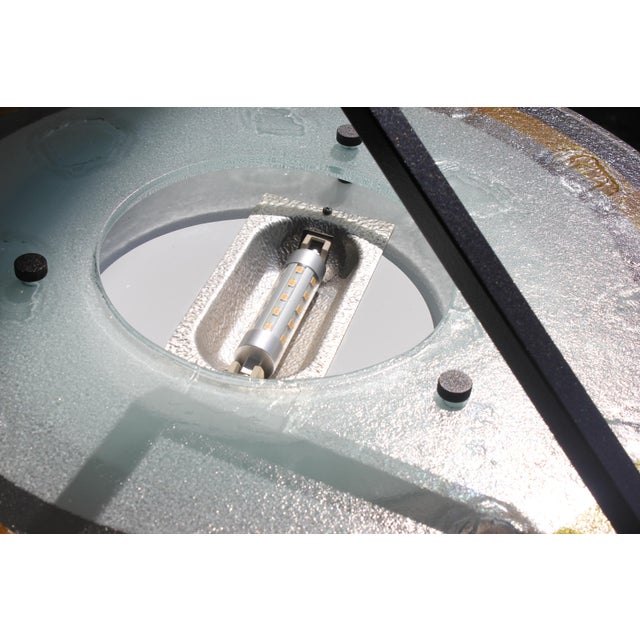 Italian Suspension Lamp in Wrought Iron and Colored Glass by Daniela Puppa, 1970s For Sale - Image 12 of 17