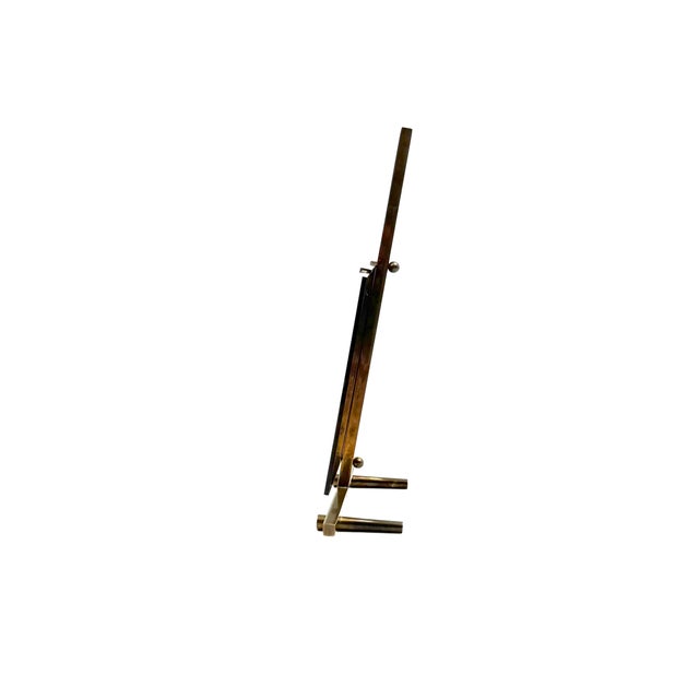Hollywood Regency Brass Easel Shaped Picture Frame, Montagnani Italy 1970s For Sale - Image 6 of 10