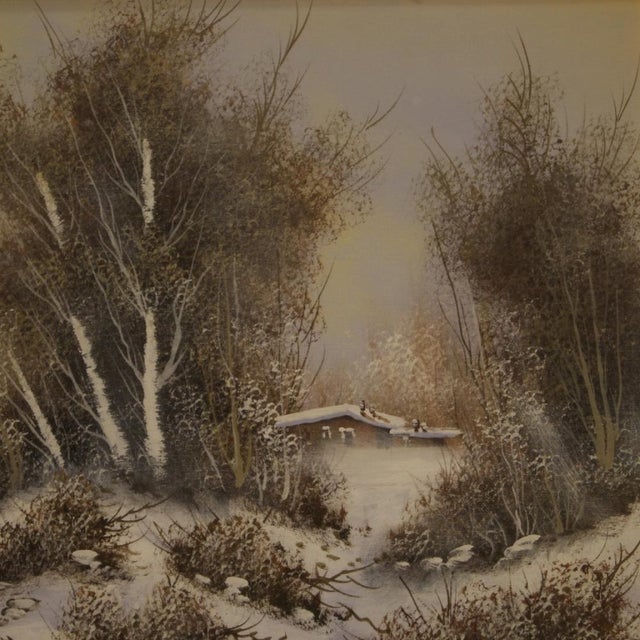 Italian Artist, Winter Landscape, 1970, Oil on Canvas, Framed For Sale - Image 15 of 16