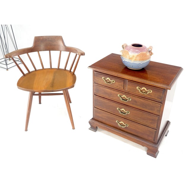 1970s Thomasville Chippendale Style Solid Cherry 4 Drawers Nightstand End Table For Sale - Image 10 of 10