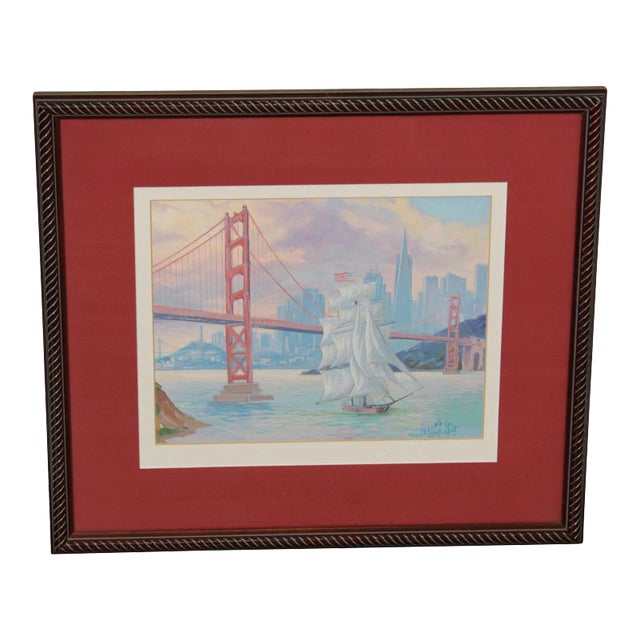 San Francisco Nautical Sail Boat Print by Yelena & Andrey For Sale