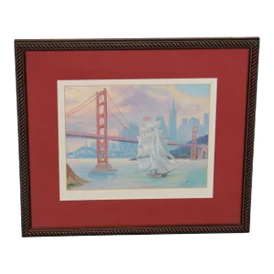 San Francisco Nautical Sail Boat Print by Yelena & Andrey