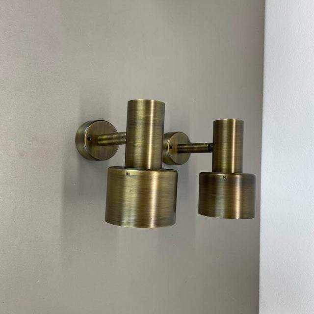 Minimalist Brass Tube Spot Wall Lights, Italy, 1970s, Set of 2 For Sale - Image 15 of 18