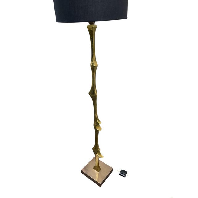 Gold Vintage Sculptural Bronze Floor Lamp by Willy Daro, 1970s For Sale - Image 8 of 9