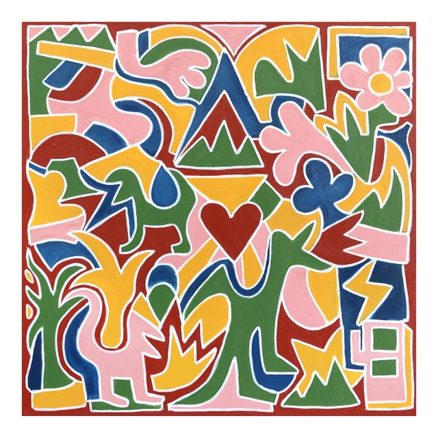 Deus Ex Machina - Colorful Contemporary Painting With Abstract Geometric Forms Original Artwork by Harrison Gilman For Sale