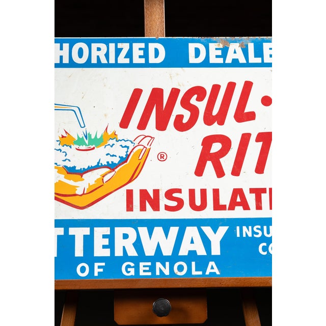 Industrial Vintage Insul-Rite Authorized Dealer Painted Tin Sign For Sale - Image 3 of 7