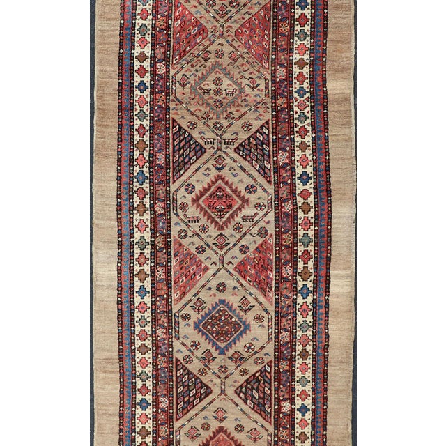 Tribal Tribal Persian Hand Knotted Antique Serab Long Runner in Tribal Design 3'7 X 14 For Sale - Image 3 of 11