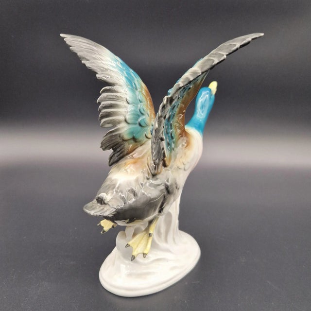 1970s Vintage Porcelain Figure Duck from Manufaktur Gräfenthal Germany, 1970s For Sale - Image 5 of 7