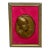 Dutch Renaissance Figurative Female Brass & Red Velvet Cameo in Repousse' Style For Sale