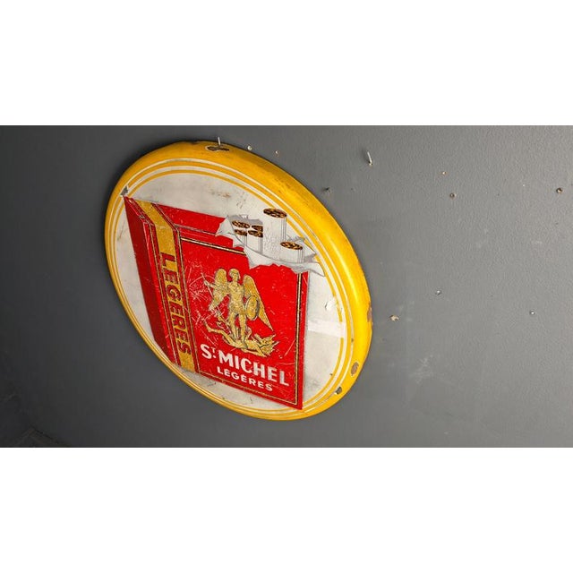 Enamel Sign for St Michel Cigarettes, 1953 For Sale - Image 9 of 15