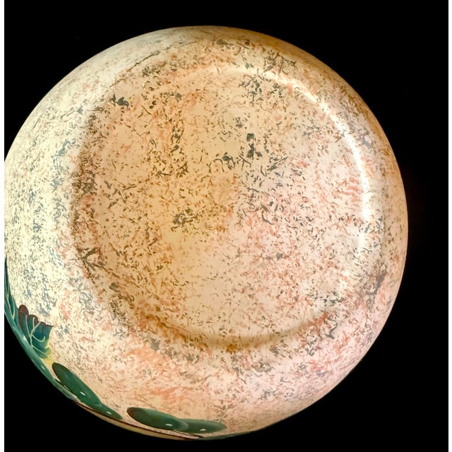 Bottle Green 1980s Apple-Motif Ceramic Jardiniere For Sale - Image 8 of 11