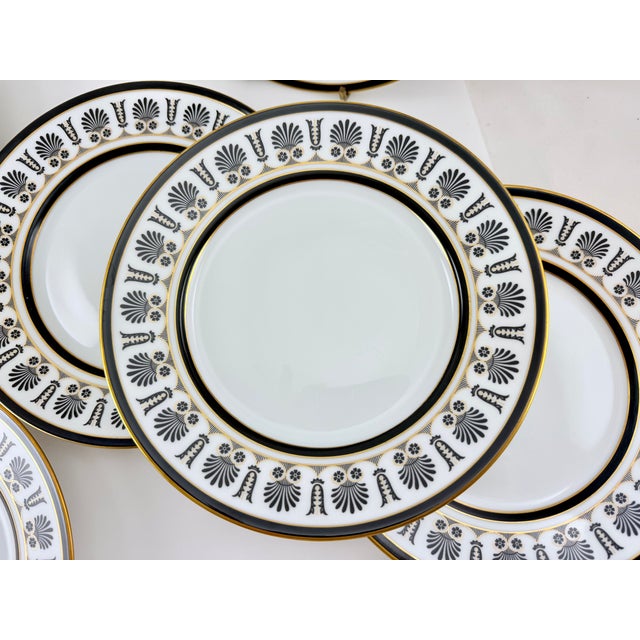 For your consideration are these 6 Richard Ginori Black Ercolano plates that were never used. All the detail is intact....