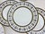 For your consideration are these 6 Richard Ginori Black Ercolano plates that were never used. All the detail is intact....