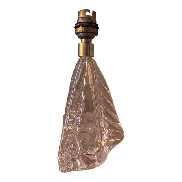 Vintage Mid-Century Modern Heavy Crystal Sculptural Table Lamp - Crystal– Abstract Triangular Design For Sale
