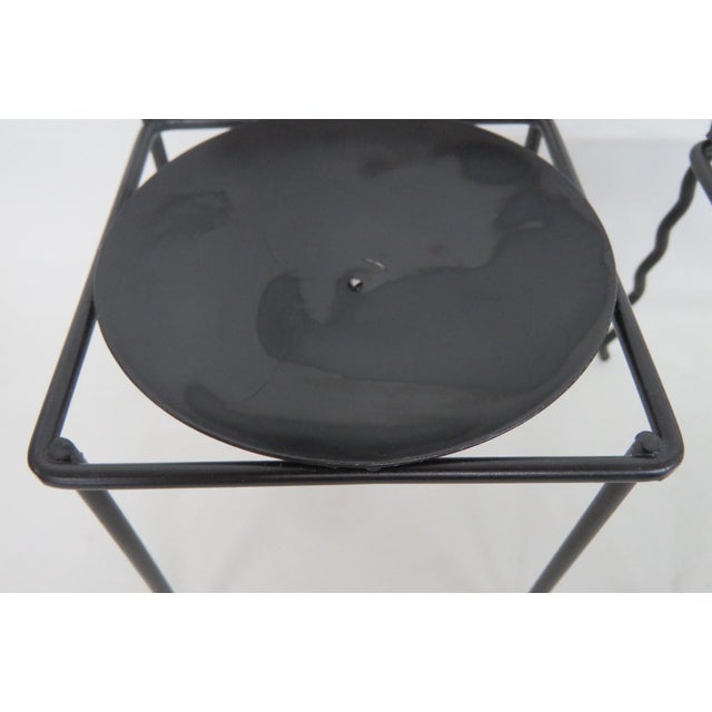 Metal Candle Holders Pair of 2 Decorative Chair Wire Design Black Finish 5037b For Sale - Image 11 of 14