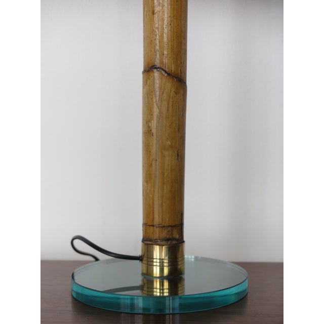 Beige Bamboo and Glass Lampshades, Italy, 1980s, Set of 2 For Sale - Image 8 of 11