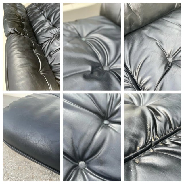 Vintage Sofa Set in Fiberglass With Black Tufted Cushions | in the Style of Homecrest For Sale - Image 12 of 13