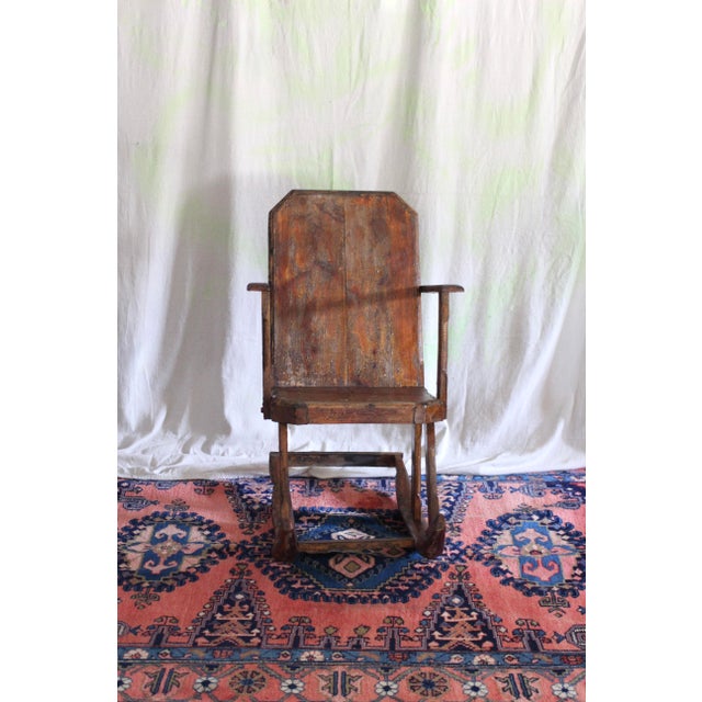 1940s Hand Carved and Handmade Rustic Rocker For Sale - Image 14 of 18