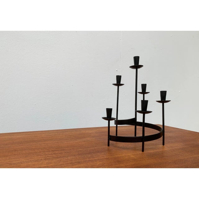Metal Mid-Century Scandinavian Brutalist Candleholder from Ystad For Sale - Image 7 of 17