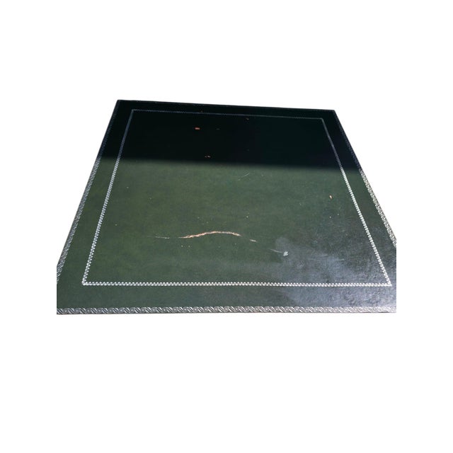 Mid-Century Louis XVI Style Game Table with Green Leather Top and Armchairs, 1960s, Set of 5 For Sale - Image 4 of 18