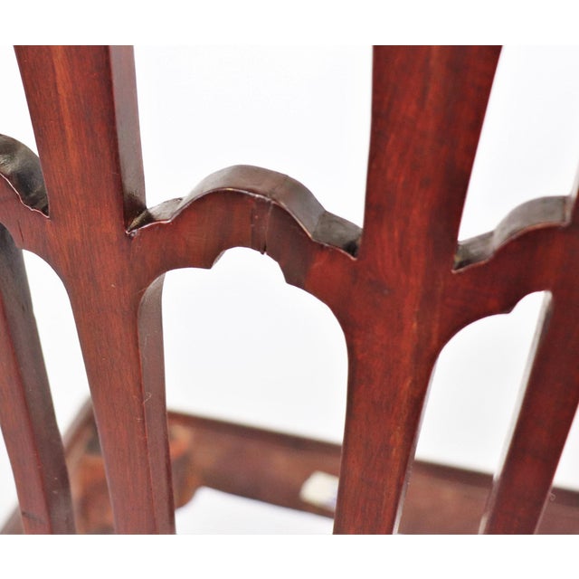 Set of Eight Edwardian English Chippendale Revival Mahogany Chairs For Sale - Image 17 of 18