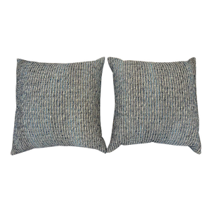 Chanel Pair of Pillows With Gold Tweed Fabric and Velvet Blue Back