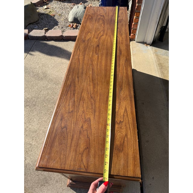 Vintage Style Cane Front Buffet With Brass Hardware For Sale - Image 4 of 6