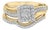 14K Yellow Gold Plated Sterling Silver 1/2 Cttw Princess Square Diamond Bridal Set - Size 7 For Sale