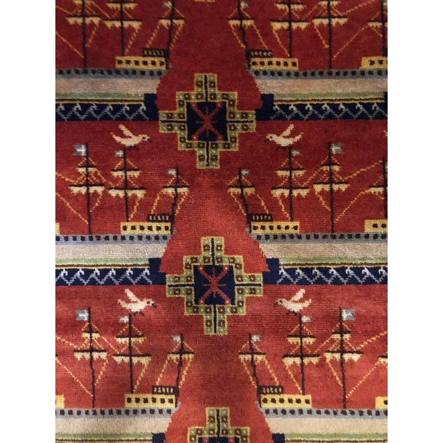 Scandinavian Double Sided Rug with Ships and Seagulls, 1934 For Sale - Image 14 of 16