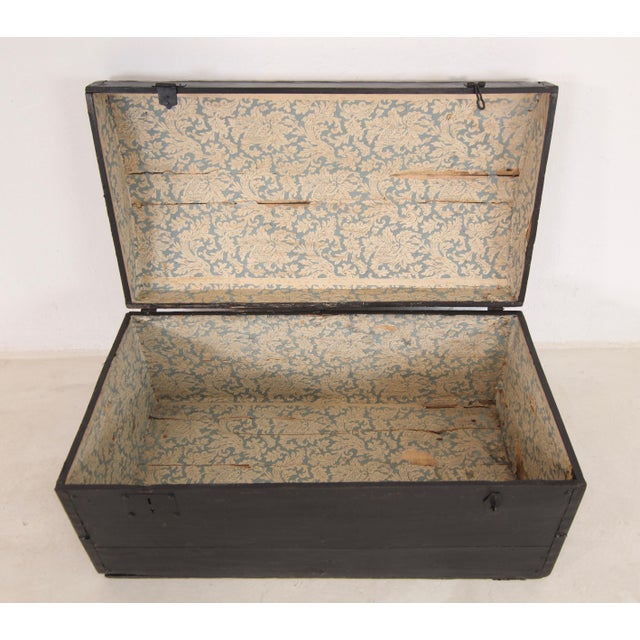 Vintage Steamship Black Trunk, 1920s For Sale - Image 12 of 18
