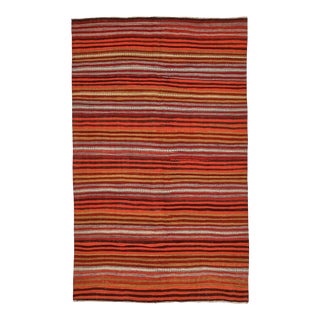 Mid 20th Century Vintage Striped Decorative Kilim Rug For Sale