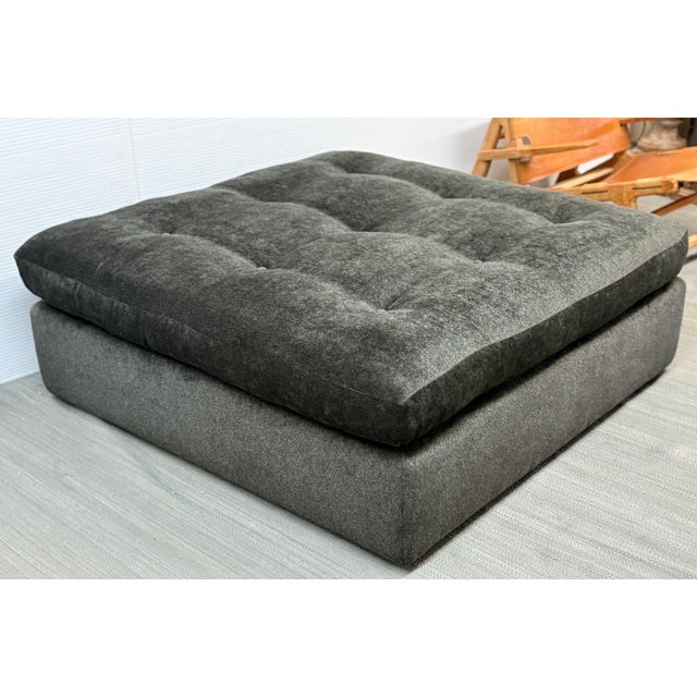 Charcoal Scheiber Design Group Tufted Ottoman, Charcoal For Sale - Image 8 of 16