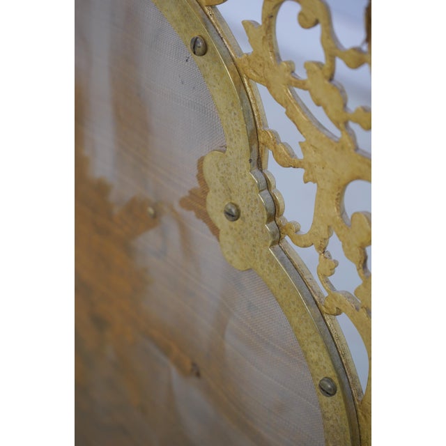 1980s French Bronze Fireplace Screen W. Lady Face Mounts For Sale - Image 5 of 15