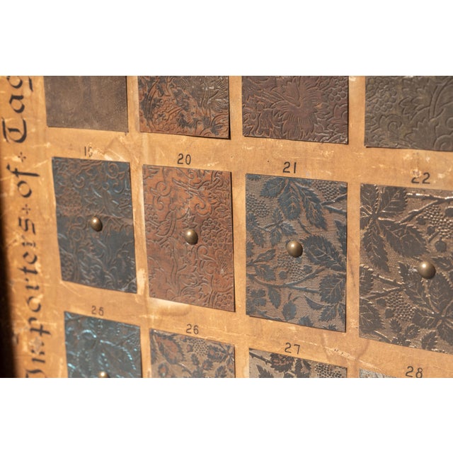 Brown 19th Century Embossed Sheet Metal Sample Advertising Display by Duquesne For Sale - Image 8 of 10