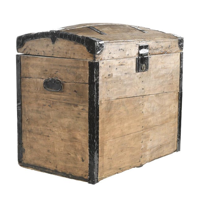 Ancient Wooden Transport Trunk For Sale - Image 6 of 6