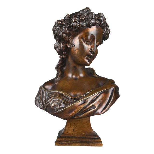 Bust of a Bacchante, 1890s, Bronze For Sale