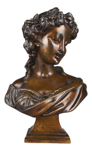 Bust of a Bacchante, 1890s, Bronze