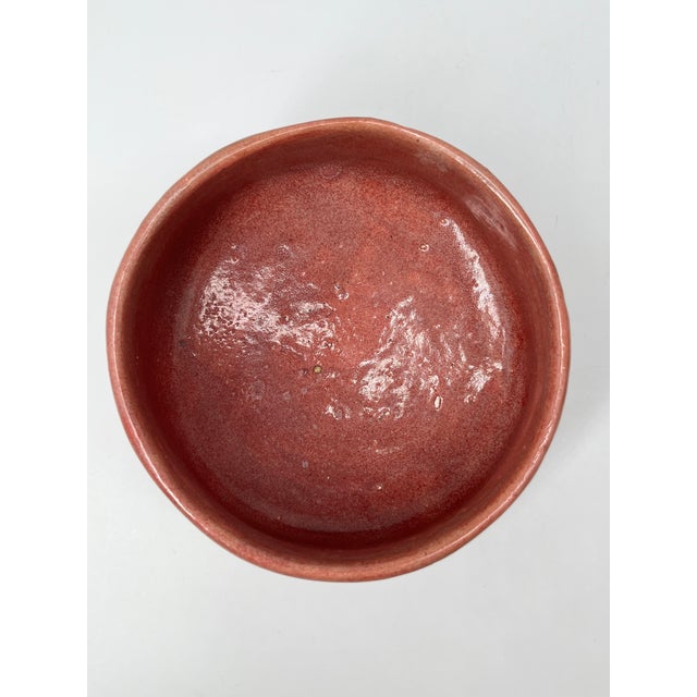 Vintage Japanese Aka-Raku Chawan With Original Wooden Box For Sale - Image 11 of 13