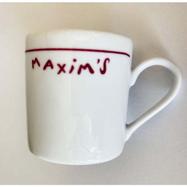 Maxim’s De Paris Porcelain Espresso Cups and Saucers, Set of 2 Art Nouveau Style For Sale - Image 9 of 10