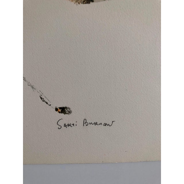 Circus scene with cat, lithograph. (possibly colored with watercolor painting. I am not sure) Sakti Burman (born 1935 in...