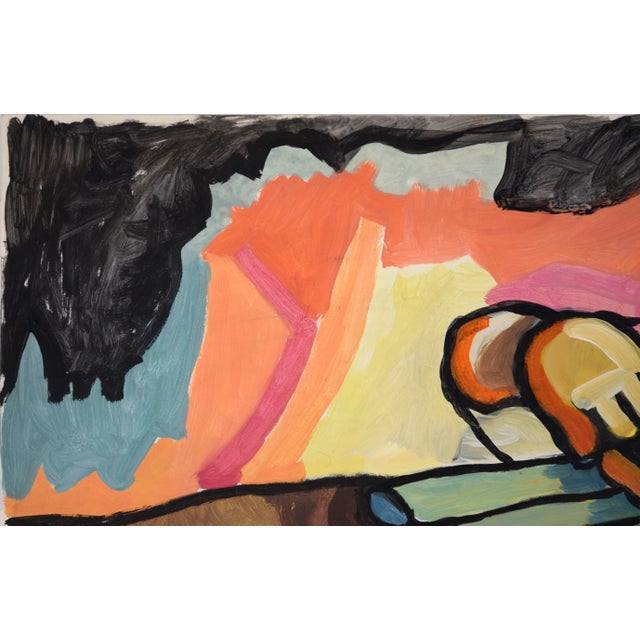 Blonde Triple Flute Player - Abstract Expressionist Oil Painting by Michael Eggleston For Sale In Monterey, CA - Image 6 of 8