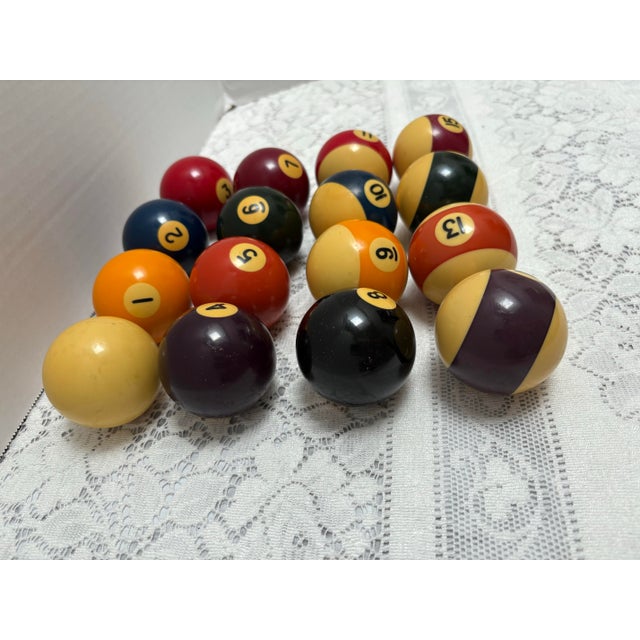 Plastic Vintage 1970s Bakelite Billiard Pool Balls, Set of Sixteen For Sale - Image 7 of 7