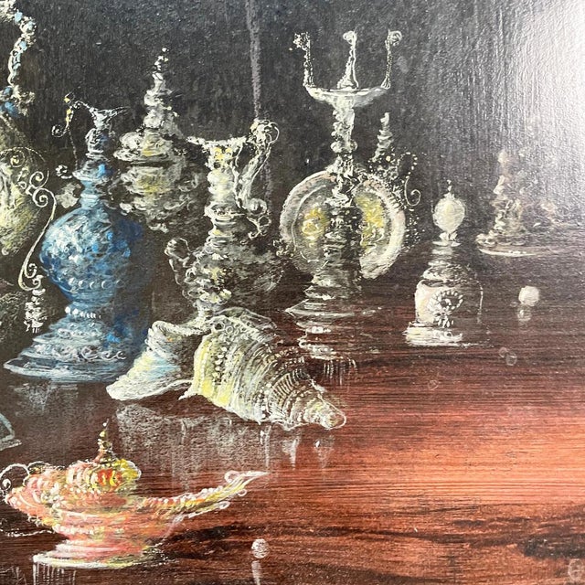 Ronaldo Greco, Italian Modern Still Life, Mixed Media Painting, 1950s-1990s, Framed For Sale - Image 4 of 15