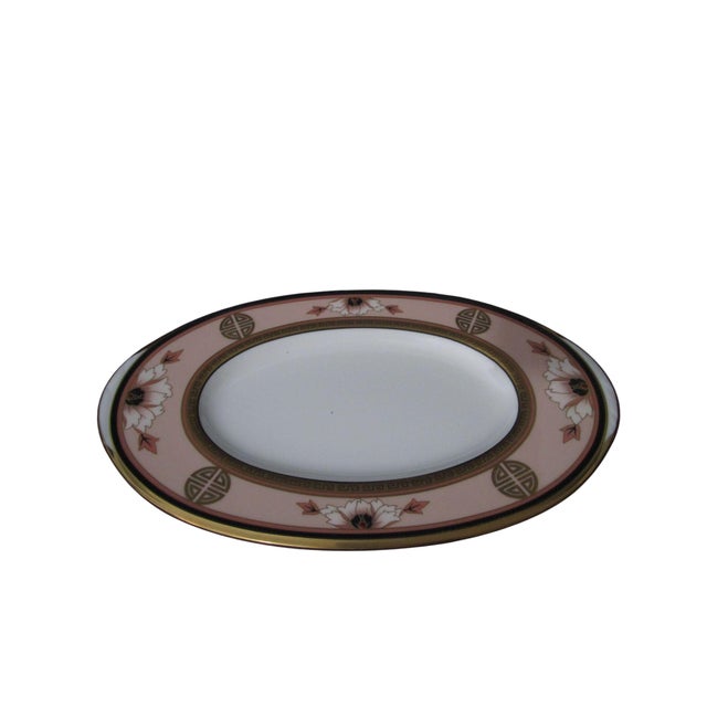 Noritake Vintage Noritake Commemoration Gravy Boat With Underplate Peach Gold Art Deco Retired For Sale - Image 4 of 11