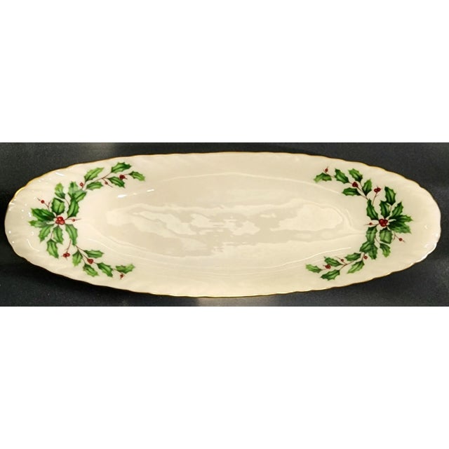 American Lenox Fine China 24k Gold Hand-Painted Condiment Dish For Sale - Image 3 of 8