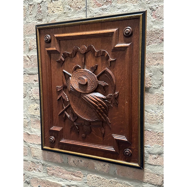 French Provincial Pair of Framed Carved Oak Door Panels, Circa 1880. For Sale - Image 3 of 6