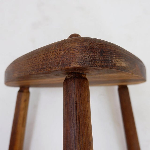 1960s Rustic Tripod Stool with Triangular Seat, 1960s For Sale - Image 5 of 14