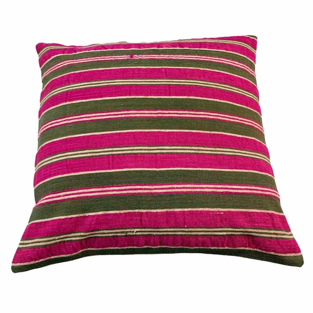 Red Vintage Tapis Kilim Pillow Cover For Sale - Image 8 of 10